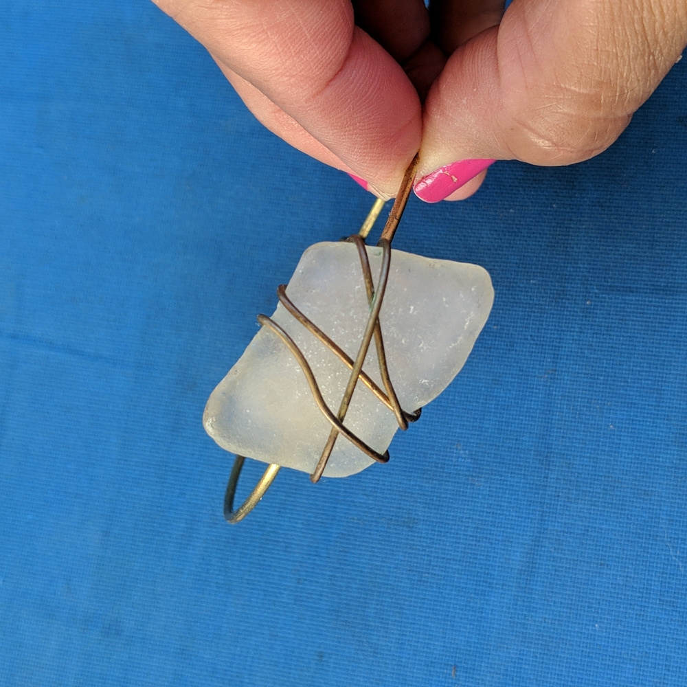 🐢 Brass seaglass (Maui, Hawaii) bracelet🐢